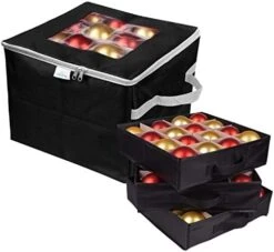 ProPik Christmas Ornament Storage Box, Organizer Holds Up To 48 Xmas Balls With 3 Separate Removable Trays, Container Has Dividers To Organize Holiday Tree Ornaments (Red) 16 ProPik Christmas Ornament Storage Box, Organizer Holds Up To 48 Xmas Balls With 3 Separate Removable Trays, Container Has Dividers To Organize Holiday Tree Ornaments (Red) -Songmics Furniture Shop 41YG oKWjzL. AC