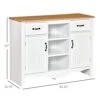 HOMCOM 42" Sideboard Buffet Cabinet, Accent Kitchen Cabinet, Coffee Bar Cabinet With Storage Drawers And Adjustable Shelves For Living Room, White