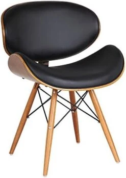 Armen Living Cassie Dining Chair In Black Faux Leather And Walnut Wood Finish -Songmics Furniture Shop 41YMmkL 22L. AC