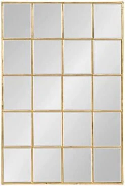 Kate And Laurel Denault Traditional Framed Windowpane Mirror, 24 X 36 Gold Leaf Finish -Songmics Furniture Shop 41YQBQf2ayL. AC
