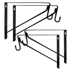Fpz-bd Set Of 4 Heavy Duty Oval Closet Shelf Brackets With Closet Rod Bracket - Adjustable And Sturdy Support For Your Closet Shelves,Only Work On Oval Rods