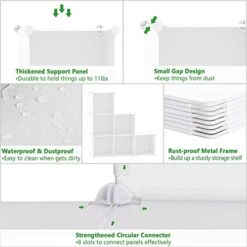 C&AHOME Cube Storage Organizer, 6-Cube Shelves Units, Closet Cabinet, DIY Plastic Modular Book Shelf, Ideal For Bedroom, Living Room, Office, 36.6" L X 12.4" W X 36.6" H Milky UPCS06M 16 C&AHOME Cube Storage Organizer, 6-Cube Shelves Units, Closet Cabinet, DIY Plastic Modular Book Shelf, Ideal For Bedroom, Living Room, Office, 36.6" L X 12.4" W X 36.6" H Milky UPCS06M -Songmics Furniture Shop 41YSJMXvqpL