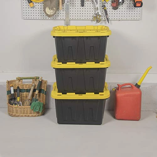 CX Original BLACK & YELLOW 12-Gallon Storage Containers With Lids, Stackable (4 Pack) 4 CX Original BLACK & YELLOW 12-Gallon Storage Containers With Lids, Stackable (4 Pack) - Image 4