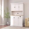 RASOO Kitchen Pantry Cabinet White 71" Freestanding Sideboard Storage Cabinet Microwave Cabinet With 6 Doors And 1 Drawer