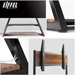 FITUEYES Design Corner Floor TV Stand For 75-100 Inch TV LCD LED Flat Curved TVs Heavy Duty TV Mount With Large Storage Wood Shelf Modern Entertainment Center, Up To 187 Lbs, Eiffel Series -Songmics Furniture Shop 41Z3eyQAYKL