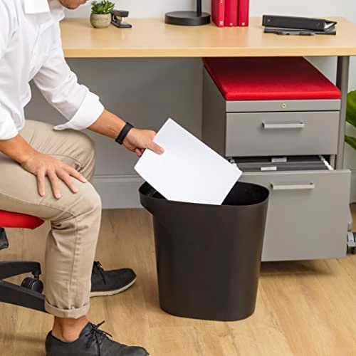 IRIS USA 6 Gallon / 24 Quart Plastic Wastebasket Trash Cans For Home, Office, Bedroom, Bathroom, Made With Recycled Materials, Black, 2-Pack 3 IRIS USA 6 Gallon / 24 Quart Plastic Wastebasket Trash Cans For Home, Office, Bedroom, Bathroom, Made With Recycled Materials, Black, 2-Pack - Image 3