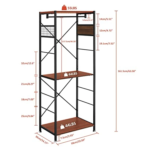 KELIXU Freestanding Coat Rack With Shoe Storage, Industrial Hall Tree Entryway Closet Organizer Shelf And Hooks, Closet Garments Shelf On Wheels For Hallway, Bedroom(Rustic Brown) 5 KELIXU Freestanding Coat Rack With Shoe Storage, Industrial Hall Tree Entryway Closet Organizer Shelf And Hooks, Closet Garments Shelf On Wheels For Hallway, Bedroom(Rustic Brown) - Image 5