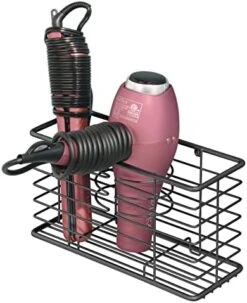 MDesign Steel Wall Mount Hair Dryer Storage Organizer - Hair Styling Tool Basket For Bathroom And Bedroom - Holds Hair Dryer, Flat Iron, Curling Wand, Hair Straightener - Linelle Collection - White 16 MDesign Steel Wall Mount Hair Dryer Storage Organizer - Hair Styling Tool Basket For Bathroom And Bedroom - Holds Hair Dryer, Flat Iron, Curling Wand, Hair Straightener - Linelle Collection - White -Songmics Furniture Shop 41ZCvRf7XHL. AC