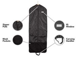 Covermates Keepsakes Deluxe Garment Bag Set - Premium Polyester - Full Length Zipper - ID Window - Carrying Handles - Stowaway Pouch - Closet Storage-Black -Songmics Furniture Shop 41ZGIdszS5L