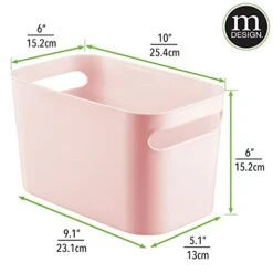 MDesign Deep Plastic Bathroom Bin With Handles, Storage Organizer For Vanity Countertop, Hold Soap, Body Wash, Shampoo, Lotion, Conditioner, Hand Towels - 10" Long, Aura Collection, 4 Pack, Light Pink 15 MDesign Deep Plastic Bathroom Bin With Handles, Storage Organizer For Vanity Countertop, Hold Soap, Body Wash, Shampoo, Lotion, Conditioner, Hand Towels - 10" Long, Aura Collection, 4 Pack, Light Pink -Songmics Furniture Shop 41ZImkya0AL