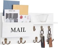 Heylor Key Holder For Wall, Mail And Key Hanger Wall Mount With Double Key Hook And Hat Coat Rack Shelf Decor,Key Organizer Suitable For Entryway, Hallway, Dog Leashes,House And Living Room, Black 11 Heylor Key Holder For Wall, Mail And Key Hanger Wall Mount With Double Key Hook And Hat Coat Rack Shelf Decor,Key Organizer Suitable For Entryway, Hallway, Dog Leashes,House And Living Room, Black -Songmics Furniture Shop 41ZJaeIqUNL. AC