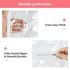 SDAWIN 40'' Clear Dance Costume Garment Bags For Dancers With 6 Zipper Pockets, PVC Waterproof 3.3" Gussetes For Competitions, Travel Clothes Organizer,1 Pack 12 SDAWIN 40'' Clear Dance Costume Garment Bags For Dancers With 6 Zipper Pockets, PVC Waterproof 3.3" Gussetes For Competitions, Travel Clothes Organizer,1 Pack -Songmics Furniture Shop 41ZKQ4f0bnL