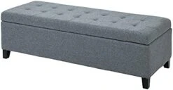 HOMCOM 51 Large Tufted Linen Fabric Ottoman Storage Bench With Soft Close Top - Heather Grey -Songmics Furniture Shop 41ZKVRzNs1L. AC