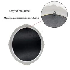 YCHMIR Decorative Mirror Vintage Mirror Hanging Mirror 14.8 X 13.1 Inchs Oval Mirror Green -Songmics Furniture Shop 41ZMGtqAgJL