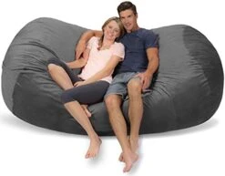 Comfy Sacks Memory Foam Bean Bag Chair, Black Furry -Songmics Furniture Shop 41ZNOo9eL. AC