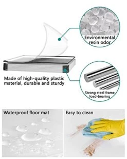 DINMO 10-Tier Shoe Rack With Doors For Entryway, 20 Pairs, Portable Plastic Cubby Shoe Shelves Organizer Unit, DIY Shoe Cabinet, White -Songmics Furniture Shop 41ZNqqWWHQL