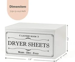 Deal Haul - Rustic Farmhouse Decor Dryer Sheet Holder With Hinged Lid - For Laundry Room Organization - Laundry Softener Dispenser - Home Laundry Room Décor - White 7 Deal Haul - Rustic Farmhouse Decor Dryer Sheet Holder With Hinged Lid - For Laundry Room Organization - Laundry Softener Dispenser - Home Laundry Room Décor - White -Songmics Furniture Shop 41ZU5WuUkZL
