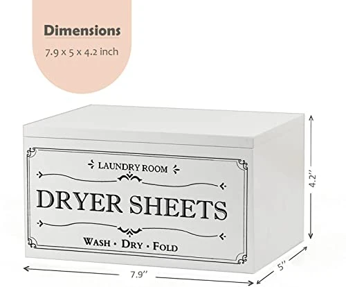 Deal Haul - Rustic Farmhouse Decor Dryer Sheet Holder With Hinged Lid - For Laundry Room Organization - Laundry Softener Dispenser - Home Laundry Room Décor - White 3 Deal Haul - Rustic Farmhouse Decor Dryer Sheet Holder With Hinged Lid - For Laundry Room Organization - Laundry Softener Dispenser - Home Laundry Room Décor - White - Image 3
