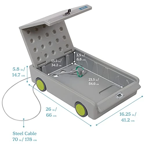 ECR4Kids Lock And Roll Personal Safe, Travel Lockbox, Grey 2 ECR4Kids Lock And Roll Personal Safe, Travel Lockbox, Grey - Image 2