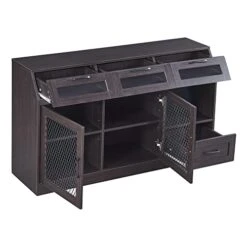 LUMISOL Sideboard Buffet Server Storage Cabinet With Metal Mesh Doors, Kitchen Buffet With 4 Drawers And Wineglass Holders -Songmics Furniture Shop 41ZZULYXmXL