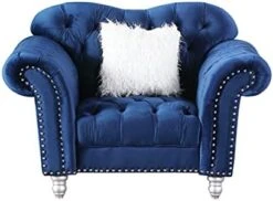 Morden Fort Velvet Chesterfield Chair, 45" W Classic Upholstery Armchair, Tufted Accent Chairs For Living Room Furniture, Beige -Songmics Furniture Shop 41ZbK5lNFqS. AC