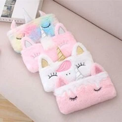 GENERIC Plush Pencil Case Unicorn Pencil Bag Faux Fur Pencil Pouch Handbag Unicorn Coin Purse Cute For Girls Kids Children (Color : Pink+White) -Songmics Furniture Shop 41ZgxpBw5eL