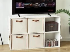 StorageWorks 13x13 Storage Cubes, Collapsible Storage Bins Organizer For Closet, Fabric Storage Box With PU Handles, Beige, 4-Pack 17 StorageWorks 13x13 Storage Cubes, Collapsible Storage Bins Organizer For Closet, Fabric Storage Box With PU Handles, Beige, 4-Pack -Songmics Furniture Shop 41Ziwl7i8CL