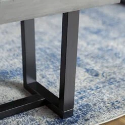 Walker Edison Industrial Farmhouse Wood Entryway Dining Kitchen Bench Kitchen Table Set Dining Chairs, 60 Inch, Grey -Songmics Furniture Shop 41ZkWbDuEWL