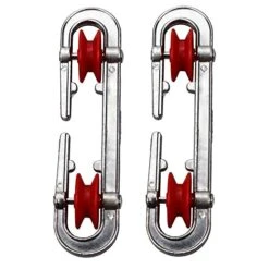 Motanar Plastic Aluminum Clothesline Separator Spreader Pulley For Long Clothesline And Heavy Loads (2, Silver)