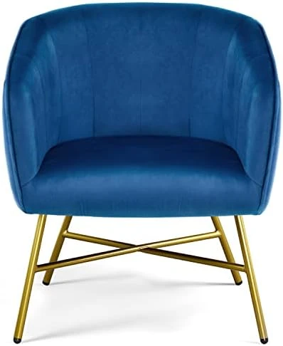 Topeakmart Modern Accent Barrel Chair Living Room Chair Velvet Accent Armchair With Metal Legs For Living Room Bedroom Home Office Grey 6 Topeakmart Modern Accent Barrel Chair Living Room Chair Velvet Accent Armchair With Metal Legs For Living Room Bedroom Home Office Grey - Image 6