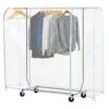 Clear Garment Rack Cover Dustproof Clothes Rack Cover With 2 Durable Zipper/Clothing Waterproof Protector (L:71x20x60 Inch)