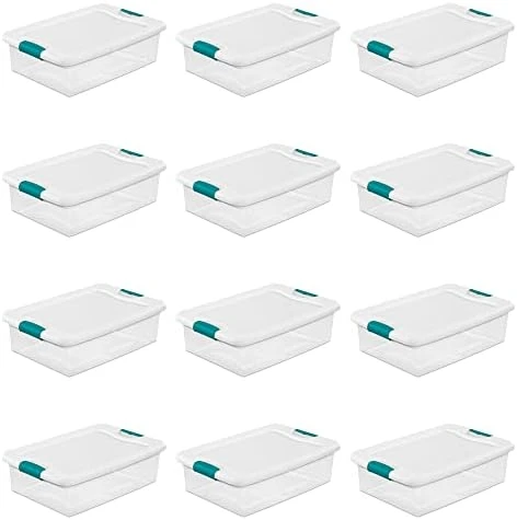 Sterilite 56 Quart Latching Stackable Under Bed Or Closet Storage Box Container Bins With Secure Lid And Wheels, Clear (12 Pack) 14 Sterilite 56 Quart Latching Stackable Under Bed Or Closet Storage Box Container Bins With Secure Lid And Wheels, Clear (12 Pack) - Image 14