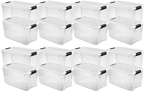 Sterilite 30 Quart Clear Plastic Stackable Storage Container Bin Box Tote With White Latching Lid Organizing Solution For Home & Classroom, 24 Pack 13 Sterilite 30 Quart Clear Plastic Stackable Storage Container Bin Box Tote With White Latching Lid Organizing Solution For Home & Classroom, 24 Pack - Image 13