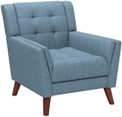 Christopher Knight Home Alisa Mid Century Modern Fabric Arm Chair, Blue And Walnut -Songmics Furniture Shop 41a54worBdL. AC