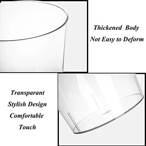 Okllen 2 Pack Plastic Waste Basket, Clear Round Trash Can Small Wastebasket Garbage Container Bin For Bathroom, Bedroom, Kitchen, Home, Office, 7.3" X 8.5" X 10.6" 3 Okllen 2 Pack Plastic Waste Basket, Clear Round Trash Can Small Wastebasket Garbage Container Bin For Bathroom, Bedroom, Kitchen, Home, Office, 7.3" X 8.5" X 10.6" - Image 3