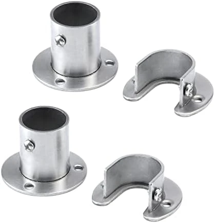 Antrader 4-Pack Stainless Steel Closet Rod Flange 1-1/2 Inch Dia. Adjustable Socket Bracket Support Holder For Pipe(Silver) 5 Antrader 4-Pack Stainless Steel Closet Rod Flange 1-1/2 Inch Dia. Adjustable Socket Bracket Support Holder For Pipe(Silver) - Image 5