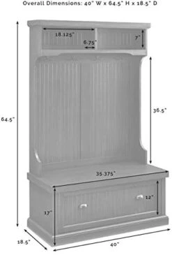 Crosley Furniture Seaside Hall Tree, Entryway Bench With Coat Rack And Shoe Cabinet, Distressed Gray -Songmics Furniture Shop 41aBeJfhnxL