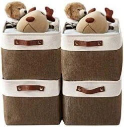 DECOMOMO Storage Bins | Fabric Storage Basket For Shelves For Organizing Closet Shelf Nursery Toy | Decorative Large Linen Closet Organizer Bins With Handles (Grey And White, Large - 3 Pack) -Songmics Furniture Shop 41aDcTpe0vL. AC