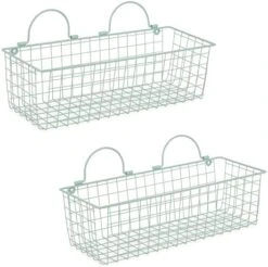 DII Farmhouse Vintage Décor, Wire Wall Basket, Medium, Black, 2 Piece -Songmics Furniture Shop 41aG7vW3PYL. AC