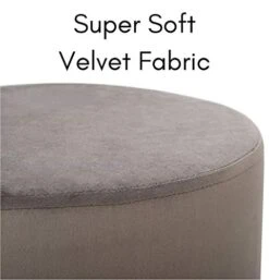 BIRDROCK HOME Round Grey Velvet Ottoman Foot Stool – Soft Compact Padded Vanity Stool - Great For The Living Room, Bedroom And Kids Room - Small Furniture (Grey) -Songmics Furniture Shop 41aGoDKkLsL