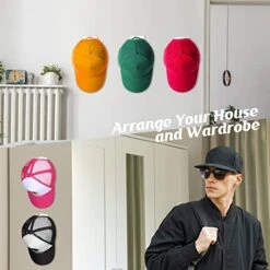 36 Pieces Adhesive Hat Hooks For Wall Clear Minimalist Hat Rack No Drilling Hat Holder Hat Display Strong Hat Hanger For Baseball Caps Wall Mount Hat Organizer For Closet Door Wall Hat Storage -Songmics Furniture Shop 41aLZ3G00CL