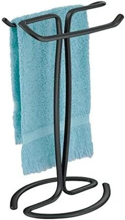 MDesign Metal Countertop Hand Towel Holder - Double-Sided Stand For Bathroom And Vanity Hand Towels And Small Guest Towels - Counter Towel Holder For Bathroom - Spira Collection, Chrome 16 MDesign Metal Countertop Hand Towel Holder - Double-Sided Stand For Bathroom And Vanity Hand Towels And Small Guest Towels - Counter Towel Holder For Bathroom - Spira Collection, Chrome -Songmics Furniture Shop 41aMXTFbUUL. AC