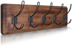 Rustic Coat Rack With 5 Hooks – Rustic Brown Wall Mounted 24" Coat Rack - Solid Pine Wood Entryway Hanger For Hanging Clothes, Hats, Purse, Keys - Vintage Farmhouse Coat Rack For Kitchen, Bedroom 27 Rustic Coat Rack With 5 Hooks – Rustic Brown Wall Mounted 24" Coat Rack - Solid Pine Wood Entryway Hanger For Hanging Clothes, Hats, Purse, Keys - Vintage Farmhouse Coat Rack For Kitchen, Bedroom -Songmics Furniture Shop 41aNv8Dl72L. AC