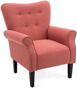 BELLEZE Modern Accent Chair Armchair For Living Room Or Bedroom With Wooden Legs, High Back Rest, Padded Armrest, And Comfortable Cushioned Seat - Allston (Pink) 18 BELLEZE Modern Accent Chair Armchair For Living Room Or Bedroom With Wooden Legs, High Back Rest, Padded Armrest, And Comfortable Cushioned Seat - Allston (Pink) -Songmics Furniture Shop 41aOdycWGKL. AC