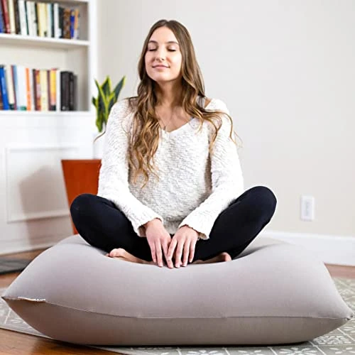 Yogibo Mini Bean Bag, Small Beanbag Chair For Kids, Teens And Adults, Great For Meditation And Sitting, Fibead Filling Conforms To Body, Washable, Removable Cover, Light Grey 2 Yogibo Mini Bean Bag, Small Beanbag Chair For Kids, Teens And Adults, Great For Meditation And Sitting, Fibead Filling Conforms To Body, Washable, Removable Cover, Light Grey - Image 2