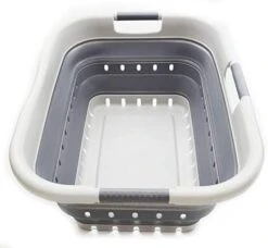 SAMMART 41L Collapsible 3 Handled Plastic Laundry Basket - Foldable Pop Up Storage Container/Organizer - Portable Washing Tub - Space Saving Hamper/Basket (3 Handled Rectangular, Grey/Dark Grey) 20 SAMMART 41L Collapsible 3 Handled Plastic Laundry Basket - Foldable Pop Up Storage Container/Organizer - Portable Washing Tub - Space Saving Hamper/Basket (3 Handled Rectangular, Grey/Dark Grey) -Songmics Furniture Shop 41aUr9aGlFL. AC