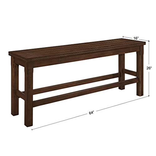 Homelegance Counter Height Dining Bench Brown 2 Homelegance Counter Height Dining Bench Brown - Image 2