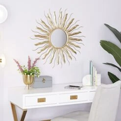 CosmoLiving By Cosmopolitan Metal Starburst Wall Mirror, 31" X 1" X 31", Gold -Songmics Furniture Shop 41ac3EkXsoL