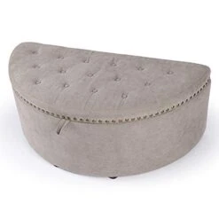NOBPEINT Half Moon Modern Storage Ottoman Bench, Upholstered Bed End Bench Storage Chest, Gray -Songmics Furniture Shop 41adCsRsOzL