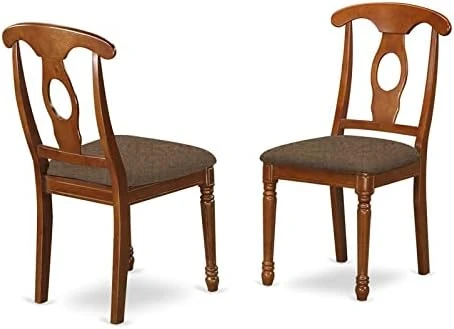 East West Furniture NAC-SBR-W Dining Chairs, Wood Seat 2 East West Furniture NAC-SBR-W Dining Chairs, Wood Seat - Image 2